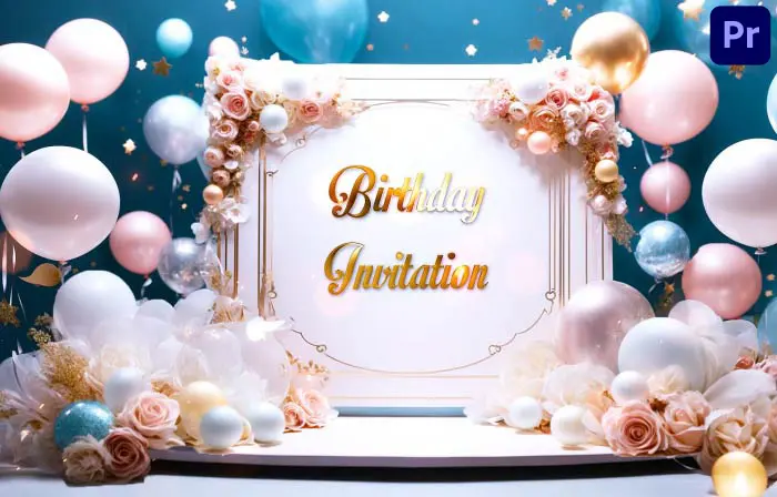 Dazzling 3D Golden Birthday Party Invitation Slideshow